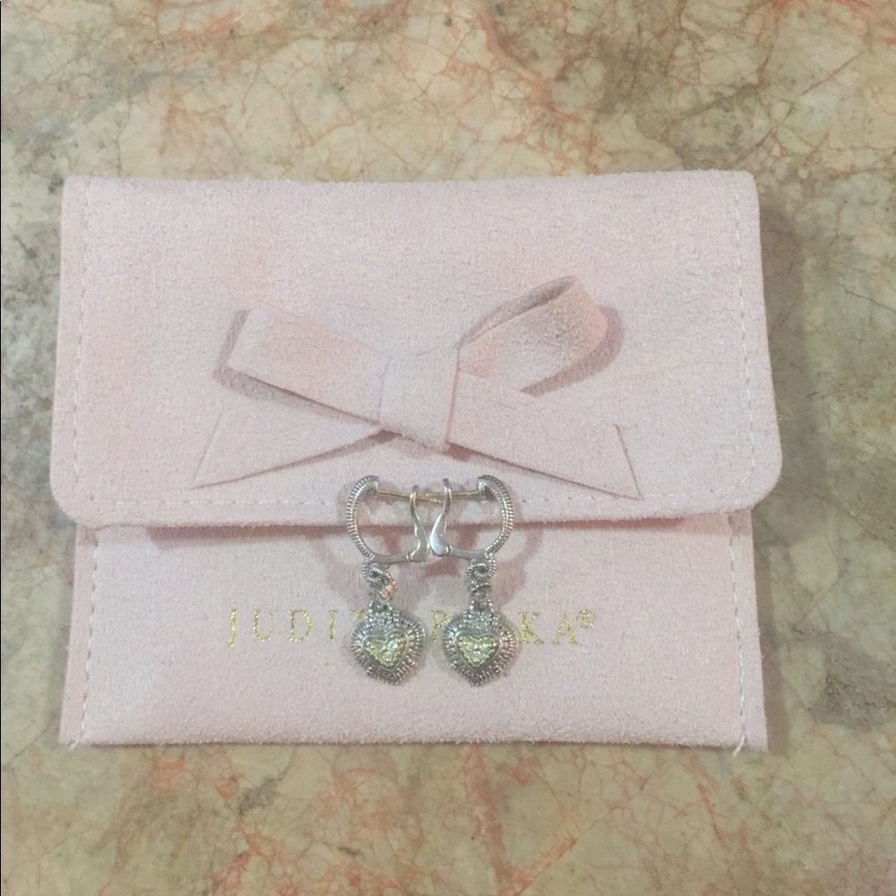Judith Ripka 925/18K Heart Earrings